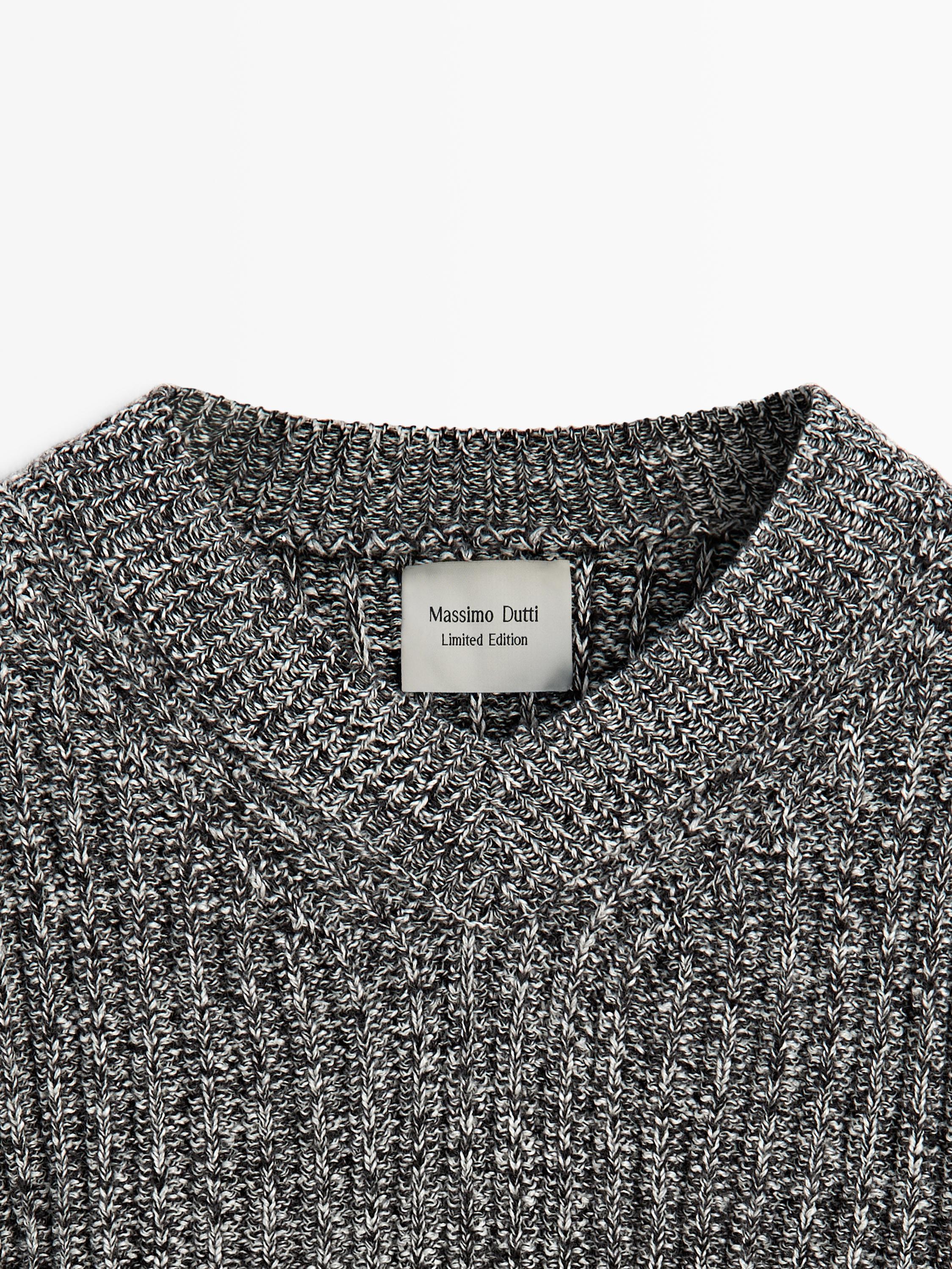 Flecked knit sweater 100% wool - LIMITED